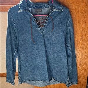 Denim Lace-Up Top